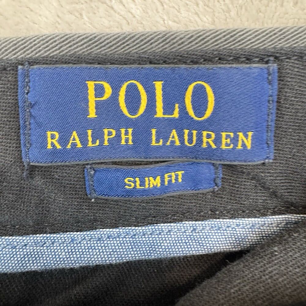 Polo Ralph Lauren Chino Pants Slim Fit Gray Skull Crossbones Embroidered 34x28 - Picture 5 of 13